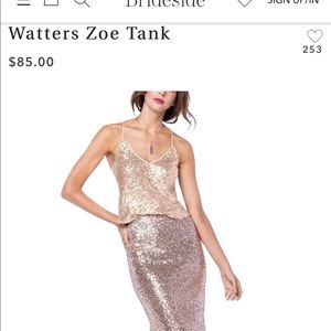 Watters Zoe Tank Misty Rose Gold Size 2